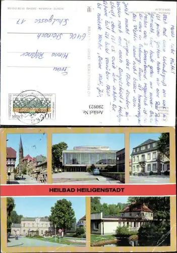 280923,Heiligenstadt Kreiskulturhaus Dr. Theodor Neubauer Rathaus Bahnhof Kneippbad Mehrbildkarte