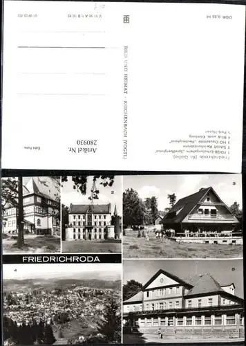 280930,Friedrichroda Totale Erholungsheim Spießberghaus Schloss Reinhardsbrunn HO-Gaststätte Park-Hotel Mehrbildkarte
