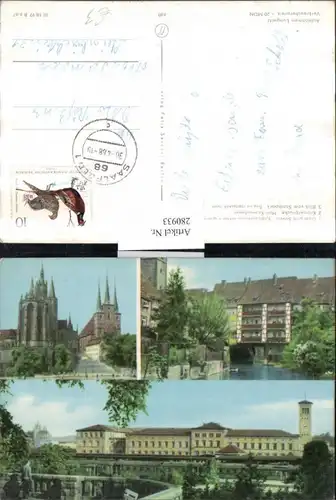 280933,Erfurt Dom u. Severi-Kirche Krämerbrücke Blick vom Stadtpark Mehrbildkarte