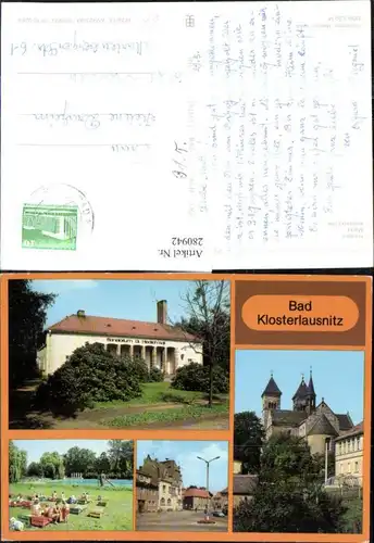 280942,Bad Klosterlausnitz Sanatorium Dr. Friedrich Wolf Freibad Markt Klosterkirche Kirche Mehrbildkarte