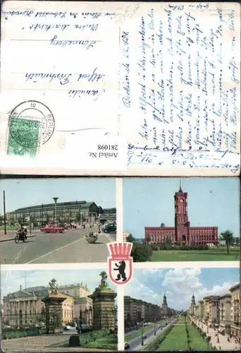 281098,Berlin Bahnhof Friedrichstraße Rathaus Staatsoper Stalinallee Mehrbildkarte