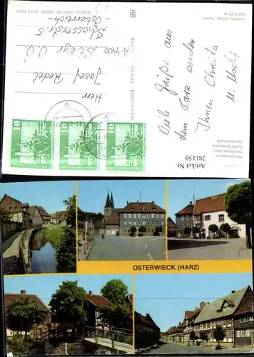 281150,Osterwieck im Harz Am Damm Markt Heimatmuseum Holzbrücke Straßenansicht Mehrbildkarte