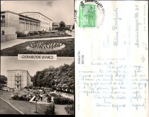 281156,Gernrode im Harz FDGB-Ferienheim Fritz Heckert Mehrbildkarte