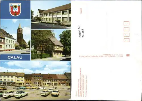 281164,Calau Kalawa Kirchstraße Haus d. Gewerkschaften Heimatmuseum Platz d. Friedens Mehrbildkarte