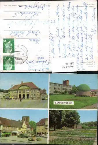 281190,Senftenberg Bahnhof Planetarium Platz der Freundschaft Ehrenmal Mehrbildkarte