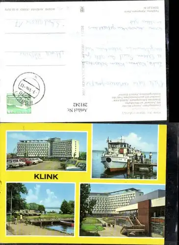 281242,Klink Erholungsheim Herbert Warnke Strand MS Fontane Boot Mehrbildkarte