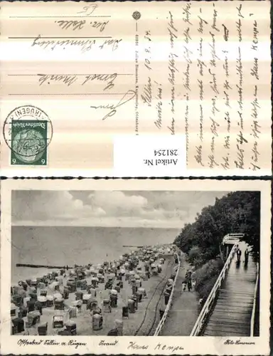 281254,Ostseebad Sellin auf Rügen Strand Strandleben Strandkörbe