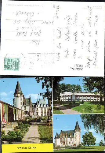 281261,Waren Klink Schloss Rundgaststätte an d. Müritz Mehrbildkarte