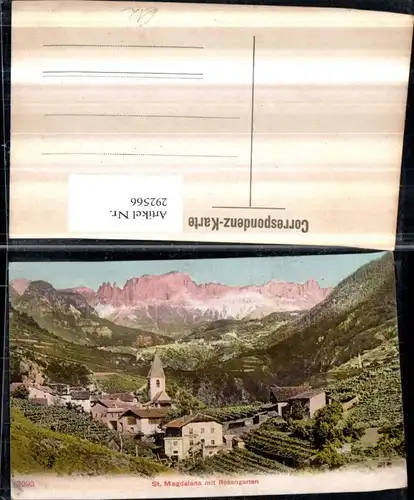 292566,Trentino Bolzano St. Magdalena Totale m. Rosengarten Bergkulisse