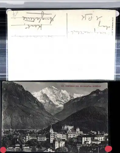 309652,Interlaken Teilansicht m. Jungfrau Bergkulisse Kt Bern