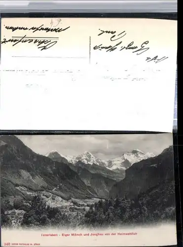 309658,Interlaken Eiger Mönch u. Jungfrau von der Heimwehfluh Bergkulisse Kt Bern