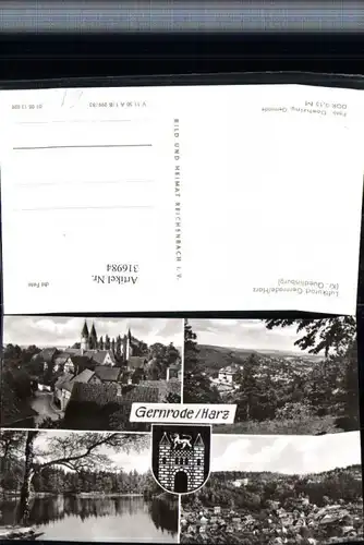 316984,Gernrode im Harz Totale See Mehrbildkarte