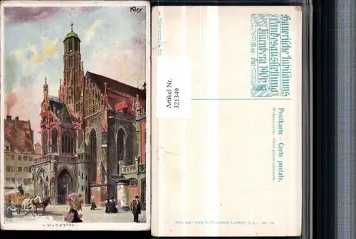 321349,Künstler Litho Heinrich Kley Nürnberg Frauenkirche Kirche Bayerische Landesausstellung 1906