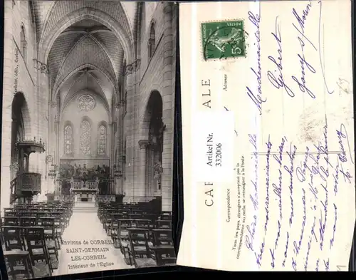 332006,Ile-de-France Essonne Corbeil Saint-Germain Les-Corbeil Interieur de l'Eglise Kirche