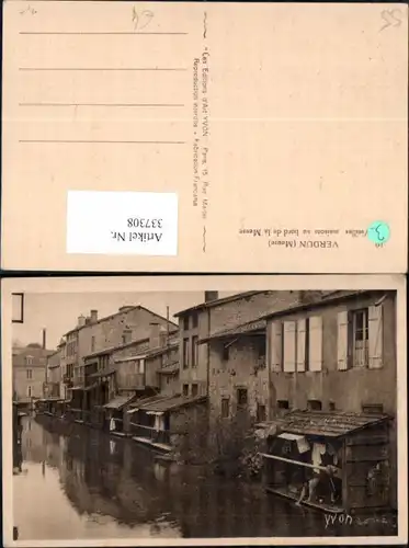 337308,Lothringen Meuse Verdun Vieilles maisons au bord de la Meuse Häuser a. Fluss 