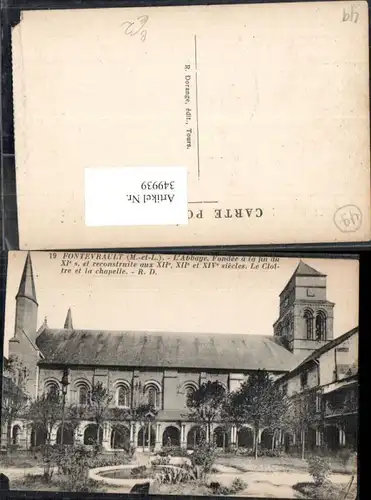 349939,Pays de la Loire Maine-et-Loire Fontevrault L Abbaye le Cloitre et la chapelle Kloster Kapelle 