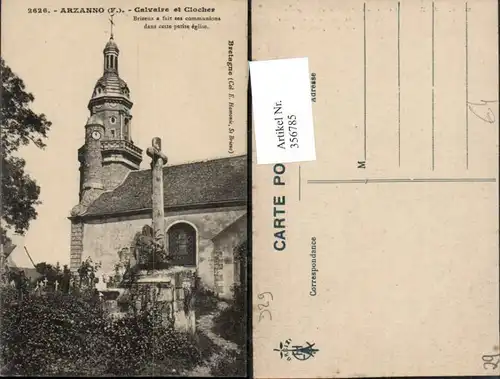 356785,Bretagne Finistere Arzanno Calvaire et Clocher Kirche Glockenturm Kruzifix