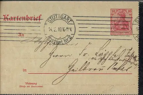 362345,Stempel Kartenbrief Stuttgart Postamt Nr. 2