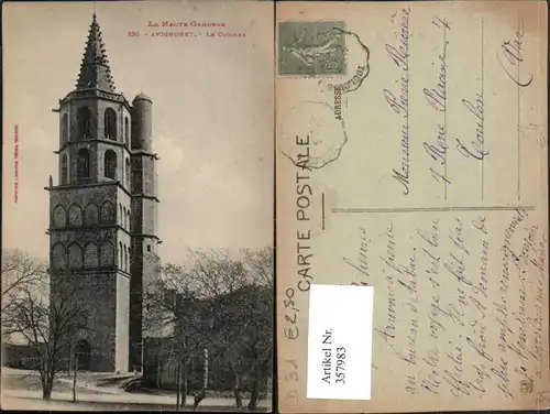 357983,Midi-Pyrenees Haute-Garonne Avignonet Le Clocher Glockenturm Turm