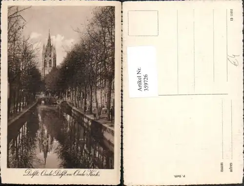 359726,Netherlands Delft Oude Delft en Oude Kerk Kanal Brücke Kirchenturm