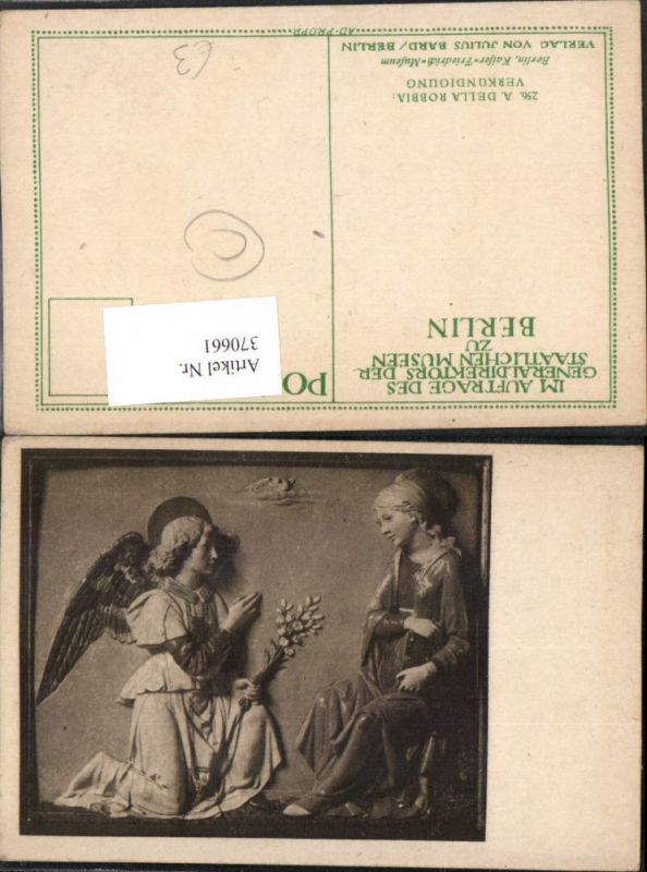 370661,Künstler AK A. Della Robbia Verkündigung Relief Religion Engel