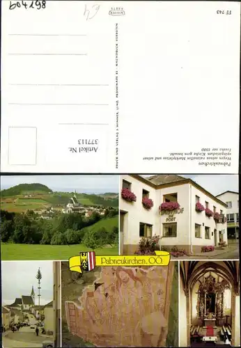 377113,Pabneukirchen Totale Gasthof zur Post Marktplatz Maibaum Kirche Mehrbildkarte