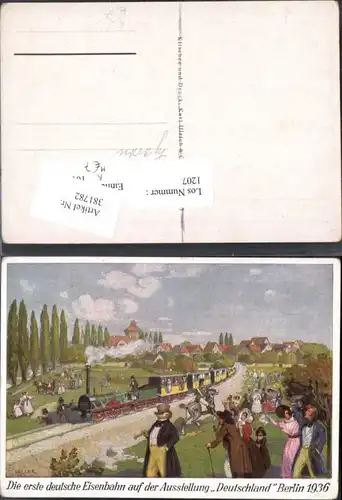381782,Künstler Ak Selzer Eisenbahn Lokomotiven Ausstellung Deutschland Berlin 1936