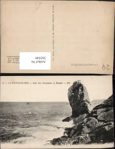 385549,Bretagne Finistere La Pointe-du-Raz Baie des Trepasses le Menhir Küste