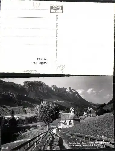 391494,Kapelle im Sonnenhalb b. Appenzell m. Ebenalp Schäfler u. Öhrli Bergkulisse Kt Appenzell
