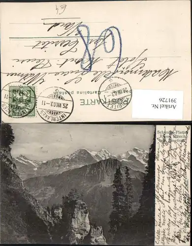 391726,Schynige-Platte Eiger Mönch u. Jungfrau Bergkulisse Kt Bern