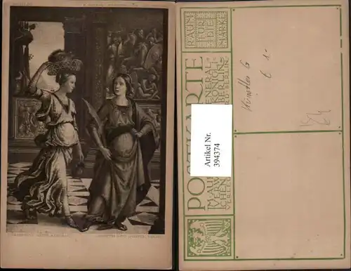 394374,Künstler AK Domenico Ghirlandajo Judith mit Ihrer Magd Frauen m. Kleider