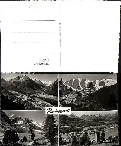 412762,Pontresina Totale Bergkulisse Mehrbildkarte Kt Graubünden