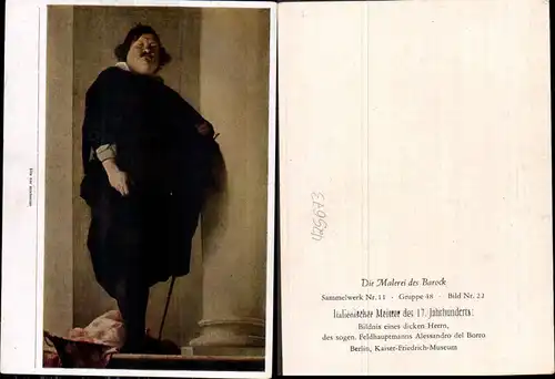 425673,Künstler Ak Italienischer Meister Bildnis eines dicken Herren Alessandro del Borro Barock