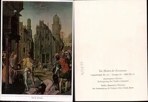 425674,Künstler Ak Antwerpener Meister Enthauptung d. Täufers Johannes Tod Religion Renaissance
