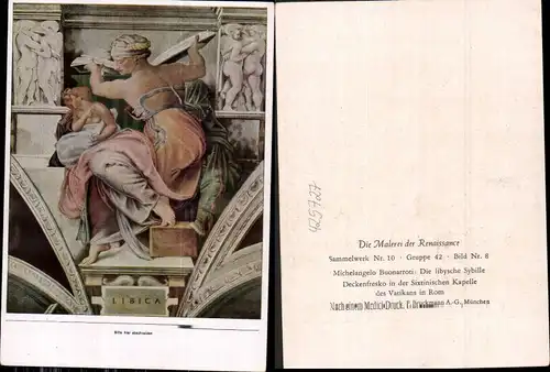 425727,Künstler Ak Michelangelo Buonarroti Die libysche Sybille Erotik Lesen Renaissance