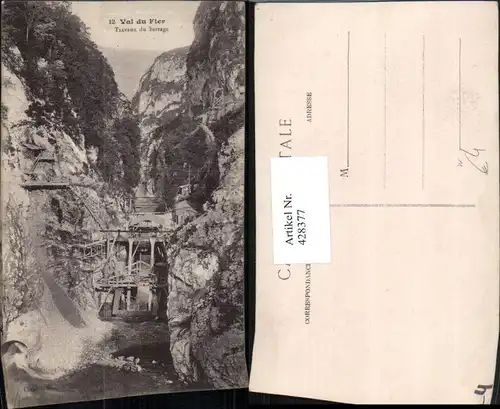 428377,Rhone-Alpes Haute-Savoie Val du Fier Travaux du barrage Staudamm Bau