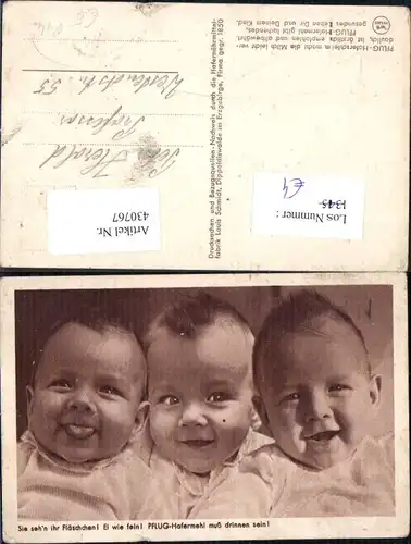 430767,Reklame Pflug Hafermehl Babies Baby Kleinkinder