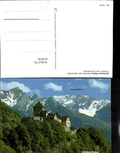 433076,Fürstentum Liechtenstein Schloss Vaduz Bergkulisse