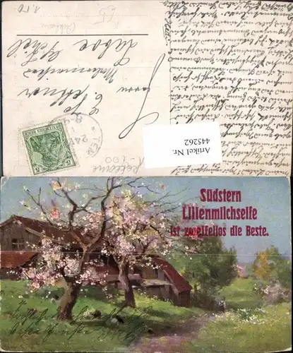 445262,Künstler Ak Reklame Südstern Lilienmilchseife Bauernhof Landschaft