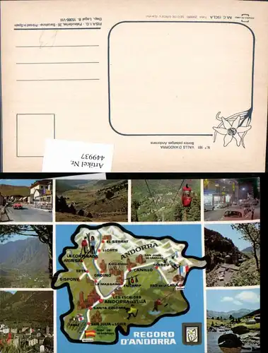 449937,Andorra Landkarte Ansichten Seilbahn Kirche Mehrbildkarte