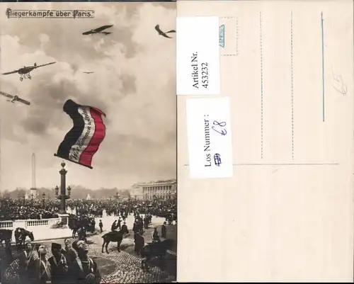 453232,WW1 Fliegerkämpfe über Paris Fahne Wir kommen wieder Patriotik Propaganda