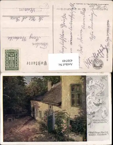 450749,Deutscher Schulverein 1317 Künstlerkarte Perchtoldsdorf Hugo Wolf-Haus Hof