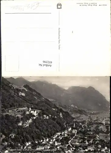452296,Liechtenstein Vaduz Totale Fliegeraufnahme Bergkulisse
