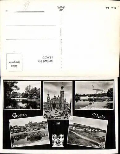 452577,Netherlands Venlo Strandbad Stadhuis Bailey Brug Brücke Mehrbildkarte