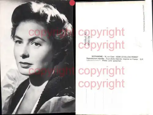 468170,Schauspielerin Ingrid Bergman Portrait