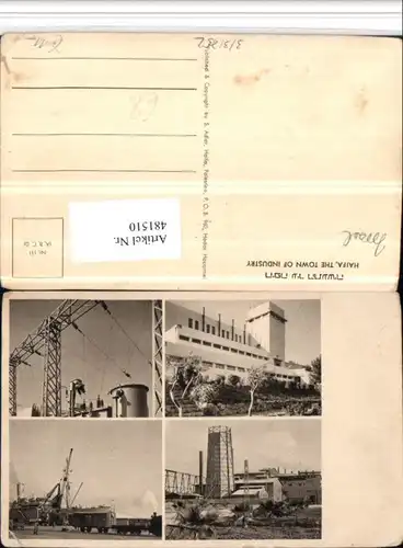481510,Israel Haifa Town of Industry Fabrik Mehrbildkarte