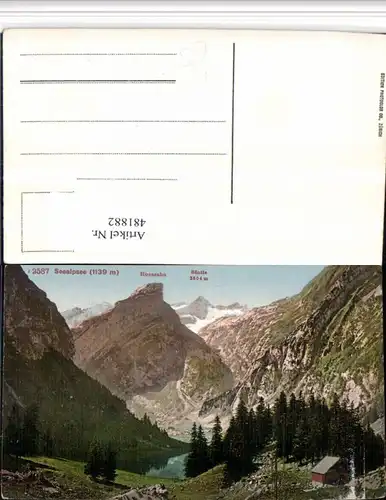 481882,Schwende Seealpsee See m. Rosszahn Säntis Bergkulisse Kt Appenzell