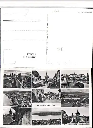 482002,Morat Murten Totale Brücke Schutzwehr Mehrbildkarte Kt Freiburg