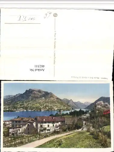 482311,Lugano Monte Bre e sfondo di Porlezza Bergbahn Bergkulisse Kt Tessin