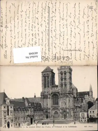 485048,Kirche Lisieux Le nouvel Hotel des Postes le Tribunal et la Cathedrale Kathedrale